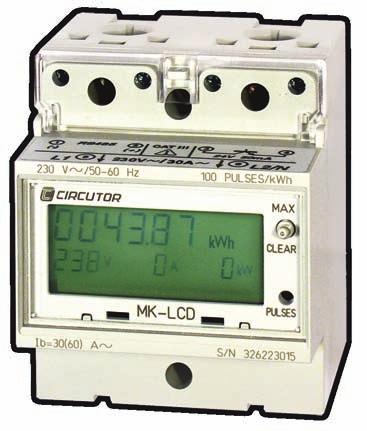 M.3 Electrical energy meters for partial consumption Direct single-phase meter MK- LCD Electronic single-phase meter with direct connection energy for DIN rail mounting Description Electronic