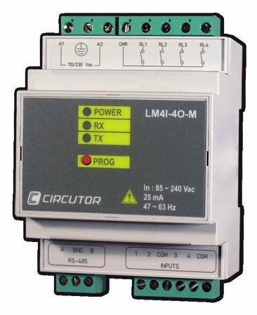 M.3 Electrical energy meters for partial consumption Centralizing unit with 4 inputs LM 4I / 4O M Impulse CENTRALIZING UNIT Centralizing unit with 4 optocoupled inputs and 4 relay-type outputs, with