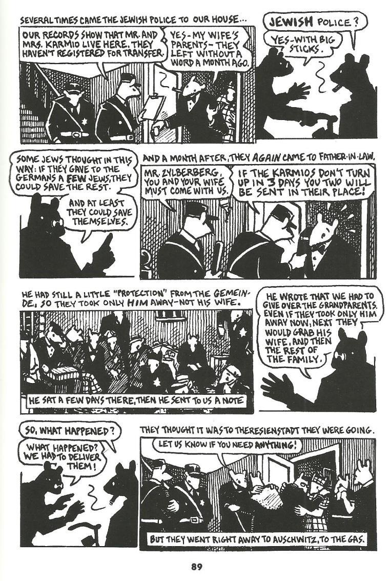 28 Spiegelman, 2003, p. 89. But in spite of it, one bond stayed unimpaired for most of the story. It is the bond between the main characters Vladek and Anja.