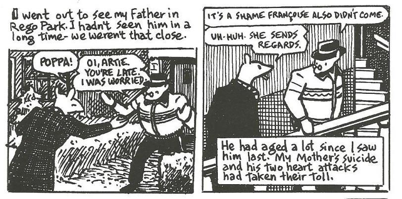 At the end of this short comic strip he says to her: Spiegelman, 2003, p. 105.