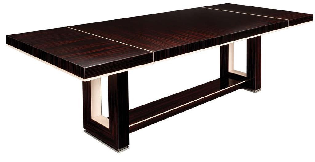 GRanD EXTenDING DINING Table GRDXT901 96 w 44 d 30 h Straight veneer pattern top with contrasting reveals on top, apron,