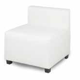 Armless Chair White Leather 28 Square x 29