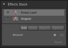66 Changing the Current Effect When you start in, there will be an empty Effect Layer on top of your original. Your original is at the bottom of the Effect Stack.