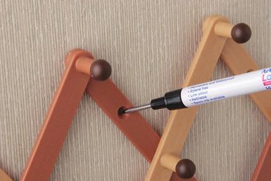 8mm furniture marker Make those scratches on your wood furniture virtually disappear! Features a sturdy plastic barrel. Permanent ink is instant drying, waterproof and Xylene free.