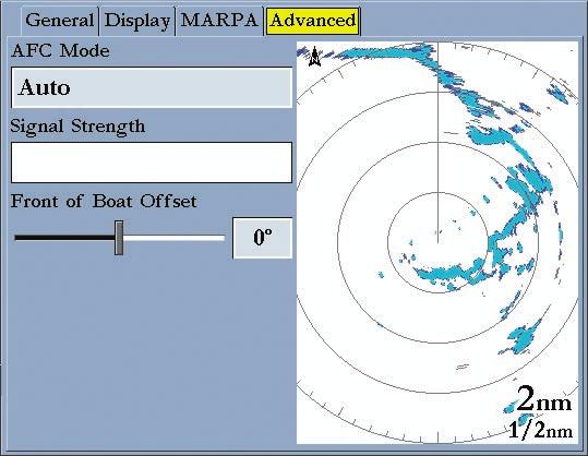 GMR 21/41 OPERATION > THE RADAR ADJUSTMENT MENU Rings is used to turn the radar Range Rings On or Off. Background is used to select a background color for the Radar Page.