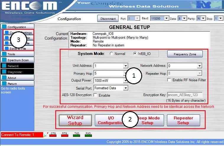 Part 2: Configuring General Setup COMMPAK I/O8 The General Setup page allows you to configure your radio s general settings and make any number of changes to