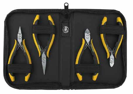 3-996-15 PLIERS NEW 3-960 T 3-970 T ESD pliers set from the TECHNICline series ESD pliers in a dissipative bag with slip-in compartments, 4-pcs.