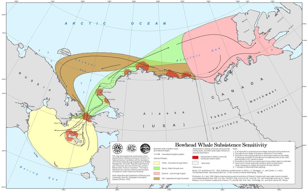 36 ANCHOR Workshop Report Fig. 10: Example map of bowhead whale distribution and consideration of human subsistence activities.