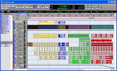 ) To bounce audio to disk: 1 After you have finished recording and mixing a session in Pro Tools, select the length of the session in the Timeline ruler (or on a track), plus an additional amount of