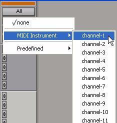 selector and insert the plugin on the Instrument track. The track s MIDI output is automatically assigned to the instrument plug-in.