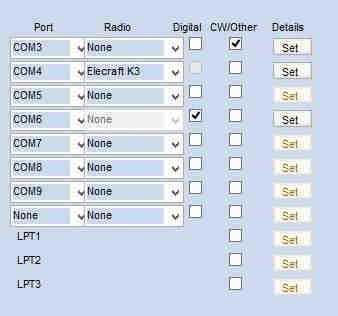 DO NOT check any of the "PTT via Radio Command" options. 9. Click Set for the Digital Port 10.