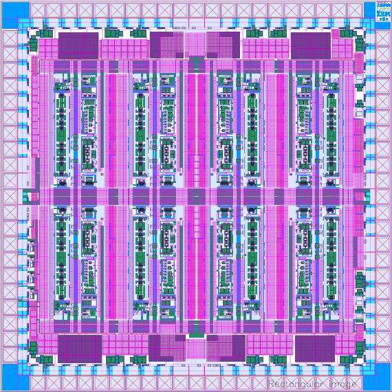 system, and on the other hand fairly low pin parasitics. Figure 3: Layout of the chip 4.