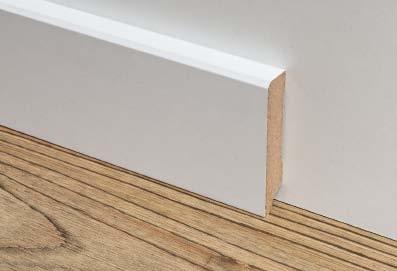 skirtings RF, MDF, white chamfered, suitable for painting or varnishing 18 x 80 x