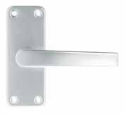 Domestic Aluminium HOPPE Dubayy Series - 107L/266V & 107L/267 Lever on Face Fix Rectangular Plate (Sprung) features Supplied with wood screw fi xings Supplied with 8mm x 100mm solid spindle (519156)