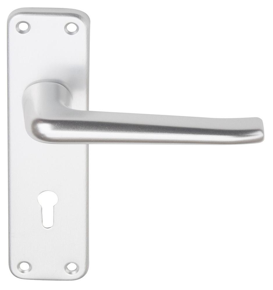 Levers on Backplates Georgian Lever Furniture Backplate: 180 x 48mm Lever Length: 101.5mm Projection: 62mm Plate thickness: 10mm 8.00501 Georgian Lever Latch Furniture PB 8.