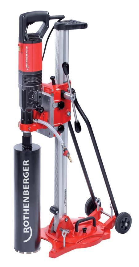 in reinforced concrete: Ø 10-8 mm Hand-operated dry drilling in masonry: Ø 10-50 mm TECHNICAL DATA (DRILL STAND) RODIACUT 50: Drilling range: Drill motoradaptor: L x W x H: Hub: Weight: w/o water