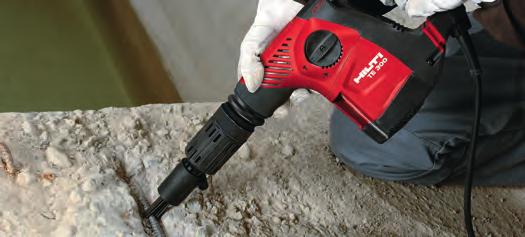 The lightest Hilti breaker, allows effortless use in all working directions Compact design and ergonomic rubber forward grip for easy handling and freedom of movement AVR Active Vibration Reduction