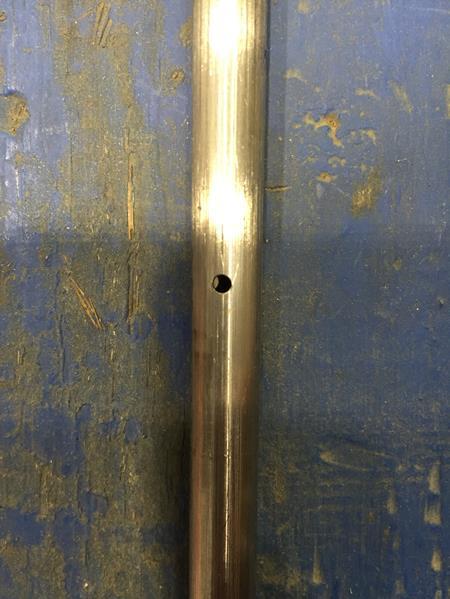 Figure 3.4 Defect on a mock failed fuel rod. 3.3 RESEARCH OBJECTIVE The focus of this study is on the structural health monitoring in fuel rods using the ultrasonic guided wave technique.