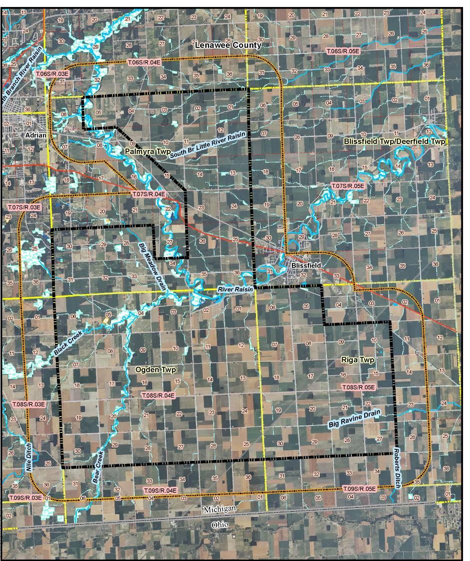 Figure 1. The Proposed Blissfield Wind Energy Project Area Boundary.
