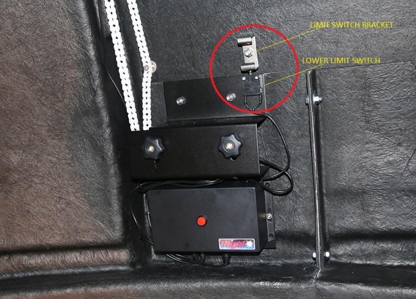 The lower limit switch is already installed to the shutter motor unit, as shown in the picture.