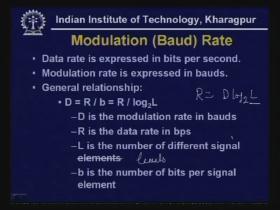 For example, if the number of levels L is the number of different signal levels that is being used then the data rate will be more than the