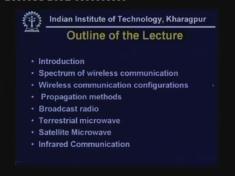 Then we shall discuss about spectrum of wireless communication, various frequencies kept spectrums that are