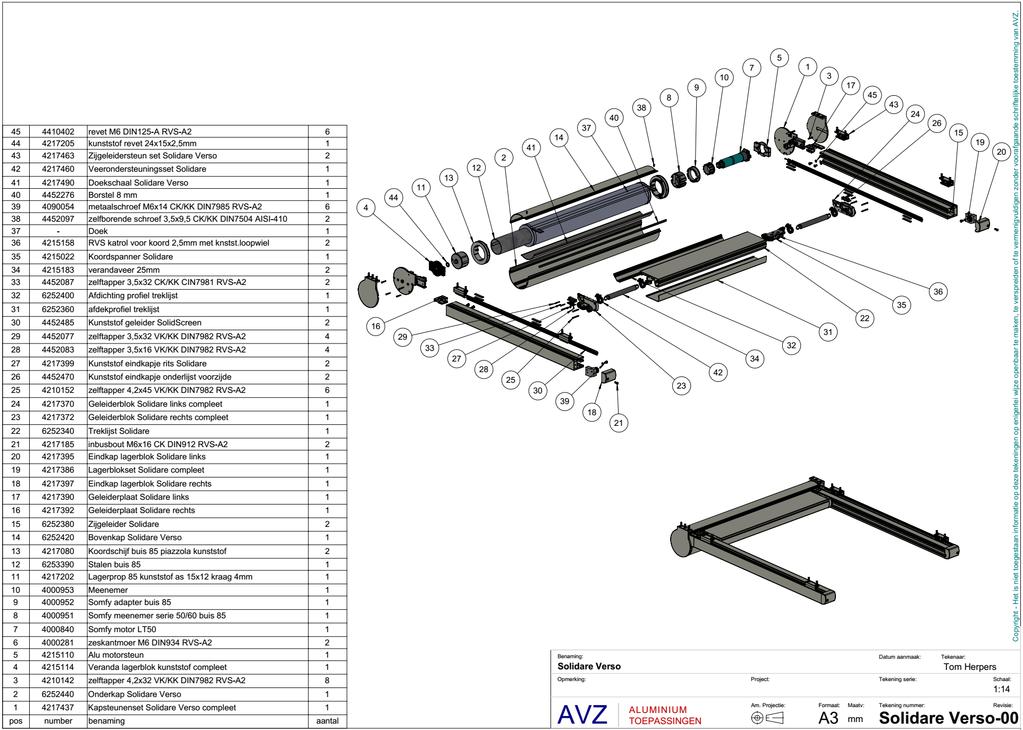Exploded view Solidare Verso (page 1/2)
