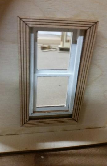 Next with interior frame NOT glued in place test window moves up and down inside sills, some tension is ok as we would like the window to slide and position as we place it.
