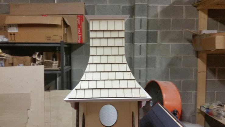and follow previous step to shingle rear of tower again using shorter