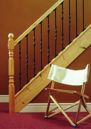 contrast of classic wrought iron spindles teamed up with warm natural