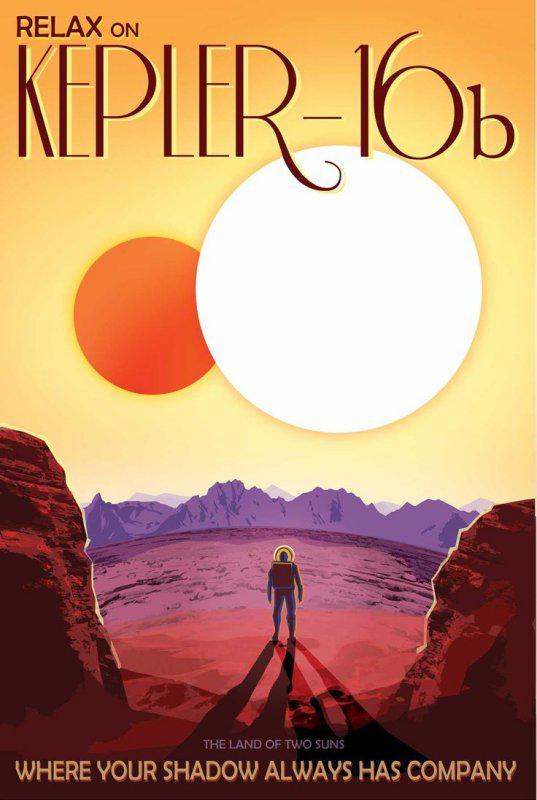 KEPLER-16b This was the first poster we designed in the series. The concept was really clear from the very beginning and set the tone for everything that came after.