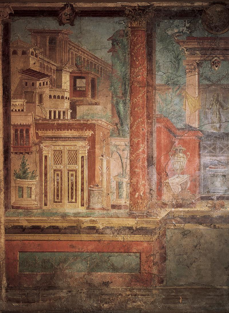 Title: Cityscape Medium: Detail of a wall painting Date: Late 1st century CE Intuitive perspective to create a general impression of space