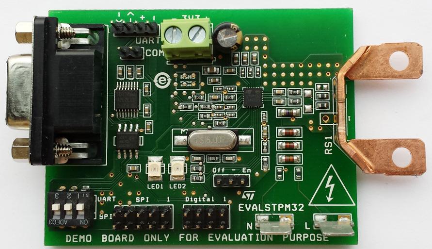 EVALSTPM Single-phase energy metering evaluation board with shunt current sensor based on the STPM Description Data brief Features 0.