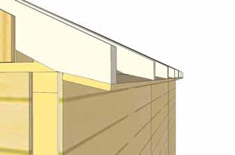 Position rafters so they sit evenly on Gable framing from side to side.