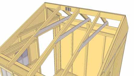 Position 3/4 x 3/4 x 44 1/2 long Lexan Support Cleats on each Long Rafter flush to