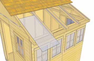 Position Lexan Panel with equal gaps between rafters and overhanging