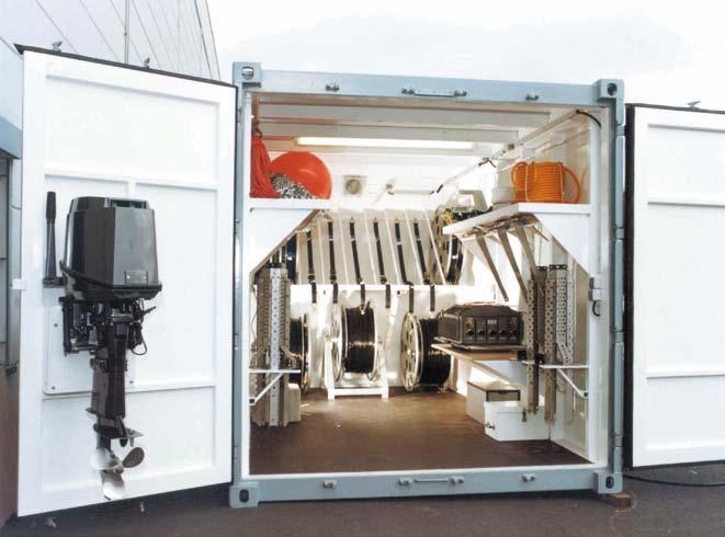 Container All facilities needed for carrying out ranging operations are contained in a 20 ft measuring container, equipped with two PC-workstations, which serves the dual purpose of providing working