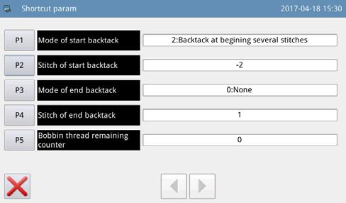 [Quick parameter setting] 1) Press quick parameter button to display the "quick parameter setting screen".