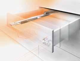 DRAWERS AND RUNNERS Blum MOVENTO Concealed Runner Concealed, guided, full extension Integrated BLUMOTION soft close Low opening force to optimise running action 4 dimensional tool-free adjustment