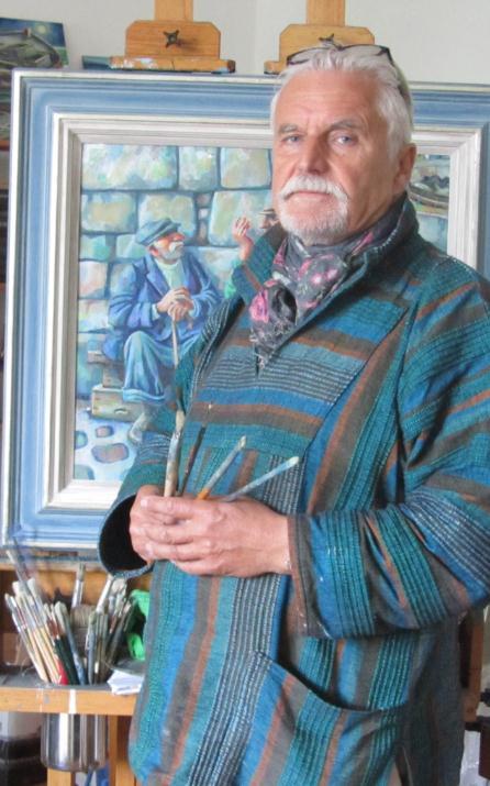 Following thirty years of teaching, while producing etchings and paintings part-time, Robertson success grew, which then allowed him to leave teaching to become a full-time artist in 2001.