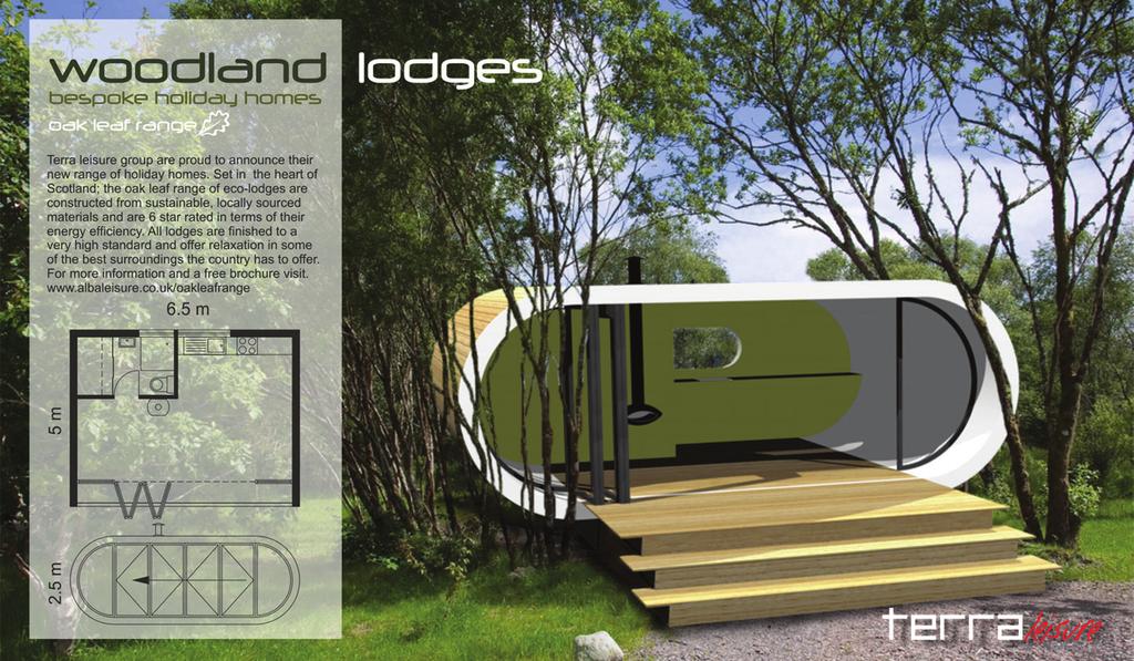 4. A company has designed a range of eco lodges as part of its new holiday park accommodation. The graphic designer produced a flyer detailing the range. The final design is shown below.