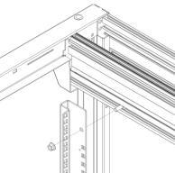 Adjusting the Equipment Rails 1. Use a 13 mm socket wrench to loosen (but do not remove) the nuts securing the equipment rail to the frame in two (2) locations. 2.