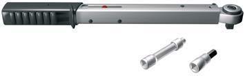 Supplied with 7 mm socket head, extension arm and 8 mm internal hexagon head. Torque range 6-50 Nm.
