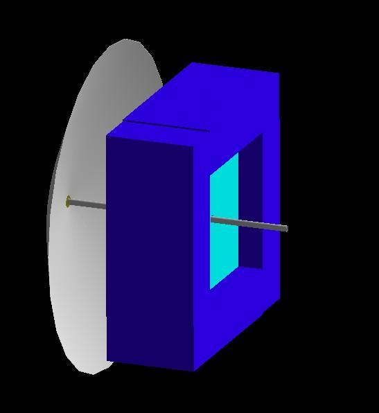 GEANT4 Simulation Geometry Flange(window Coupling) : material Al, outer diameter 2.3", inner diameter 1.