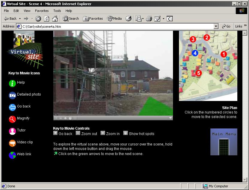Figure 5: Virtual site website EMBEDDING MULTI-ROW OBJECT MOVIES WITHIN VIRTUAL SITE Inter-linked panoramic scenes characterise the development of Virtual site.