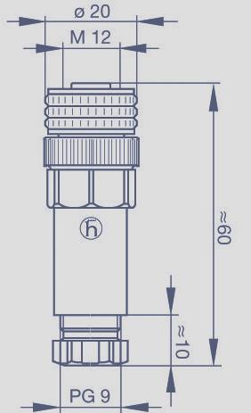 nut, screw termination, IP67, not shieldable Connector
