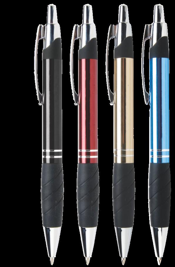 METAL PENS Anodized metal retractable pen. Choose from black, burgundy, blue or gold.