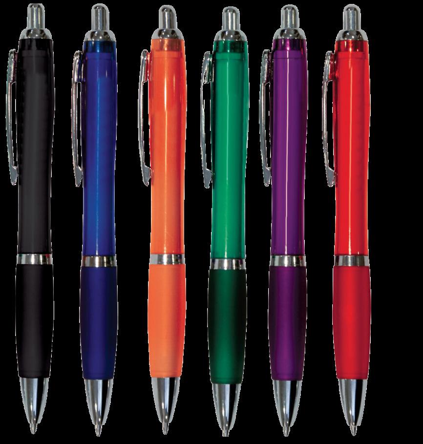 The SARANTINO -T Translucent plastic retractable pen with matching