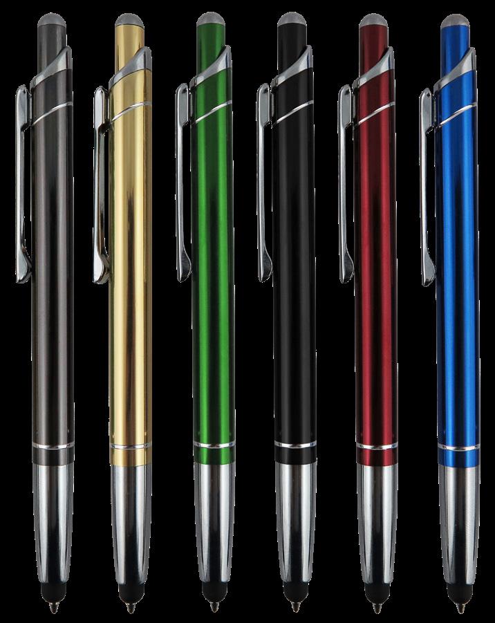 The CALVARY Style: MSE-12 Made With Pride Anodized metal retractable pen/stylus combination.