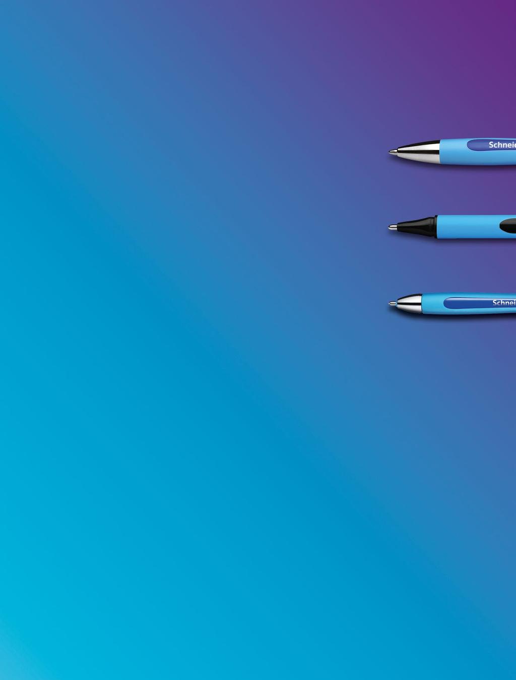 Ballpoint pens Schneider ballpoint pens are designed for everyday use. Functional design, high quality and a long shelf life are especially important to us.